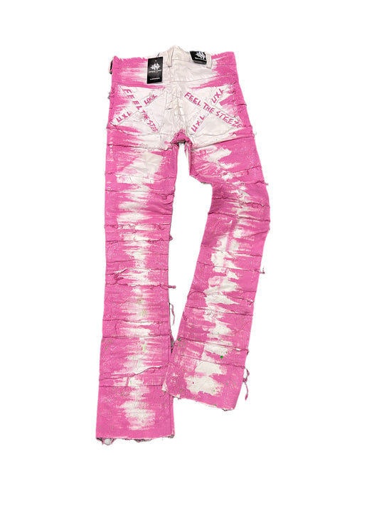 PINK EXPRESSION DISTRESSED DENIM